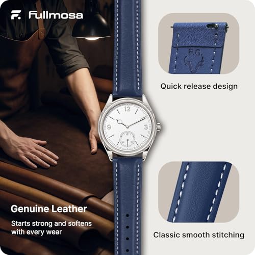 Fullmosa Watch Band, Quick Release Leather Watch Strap for Men Women, Replacement Bands Width 12mm 14mm 16mm 18mm 19mm 20mm 21mm 22mm 24mm - Image 4