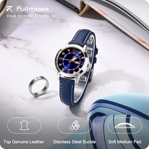 Fullmosa Watch Band, Quick Release Leather Watch Strap for Men Women, Replacement Bands Width 12mm 14mm 16mm 18mm 19mm 20mm 21mm 22mm 24mm - Image 2