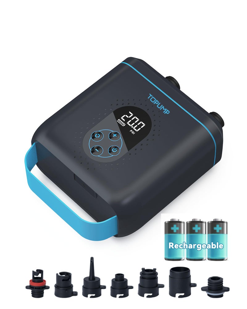TOPUMP Paddle Board Electric Pump TPS260-20PSI Portable Rechargeable SUP Air Pump, Dual Stage Inflation & Deflation, Auto-Off for Stand Up Paddle Boards, Boats, Kayaks and Tent - Image 1