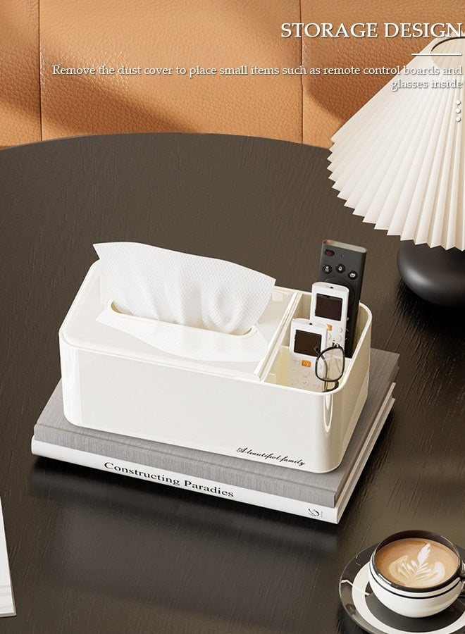 DUNISO Tissue Boxes Multifunctional Tissue Box Cover Napkin Holder Home Office Remote Control Storage Wipes Case Desk Organizer Home Decoration Plastic Tissue Box - Image 3