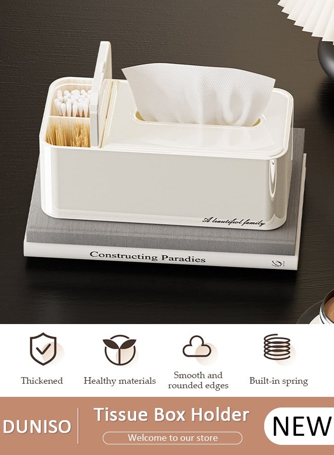 DUNISO Tissue Boxes Multifunctional Tissue Box Cover Napkin Holder Home Office Remote Control Storage Wipes Case Desk Organizer Home Decoration Plastic Tissue Box - Image 1
