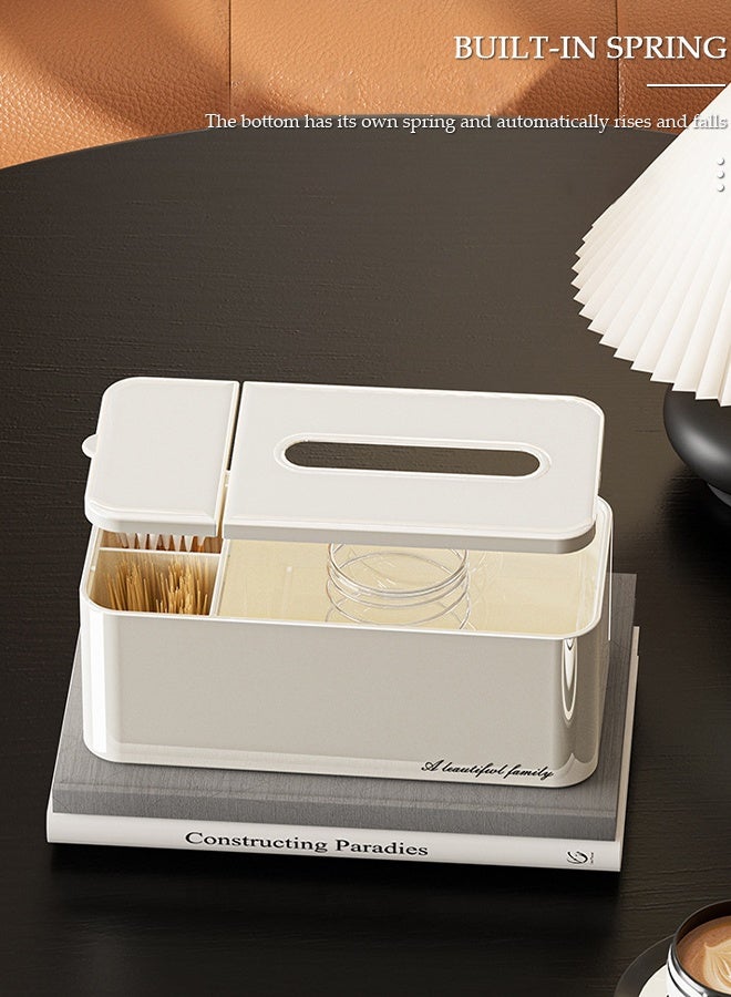 DUNISO Tissue Boxes Multifunctional Tissue Box Cover Napkin Holder Home Office Remote Control Storage Wipes Case Desk Organizer Home Decoration Plastic Tissue Box - Image 5