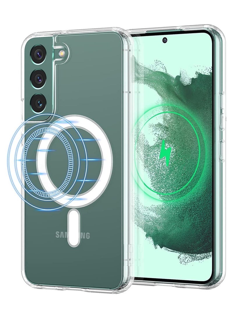 ELTRAZONE Case Compatible with Samsung Galaxy S23 Plus Case, Magnetic Case Shock Absorption Anti-Scratch Slim Thin Hard Back Crystal Cover - Image 1