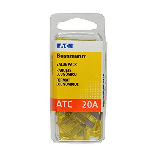 Bussmann (VP/ATC-20-RP) Yellow 20 Amp 32V Fast Acting ATC Blade Fuse, (Pack of 25) - Image 1