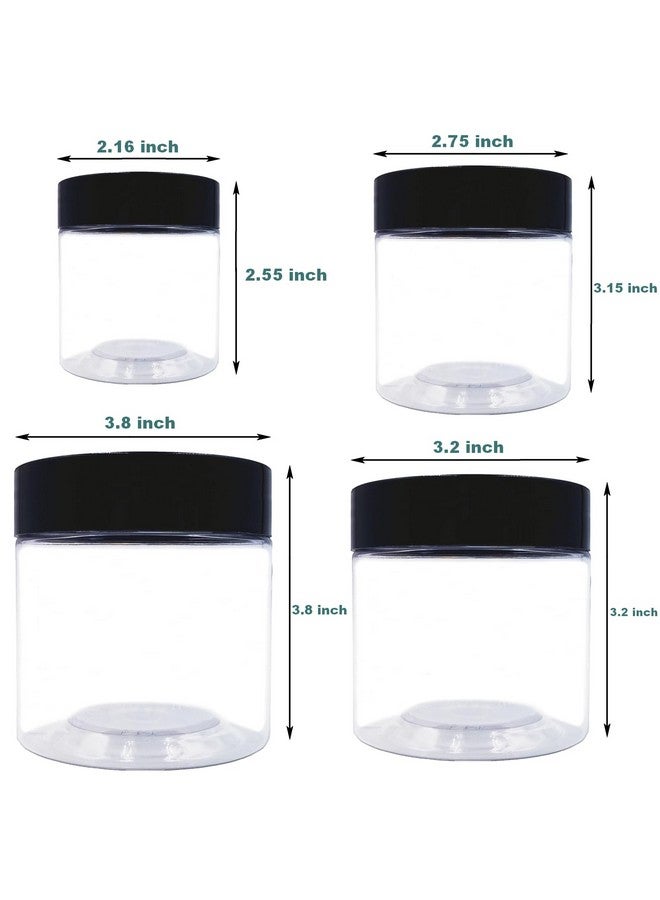 hodooly 24 Pack Plastic Jars With Lids,18Oz & 10Oz & 8Oz & 4Oz Clear Plastic Mason Jars,Leakproof Slime Containers For Peanut,Cookie,Spice,Candy And Dry Food,Empty Jars For Storage - Image 2