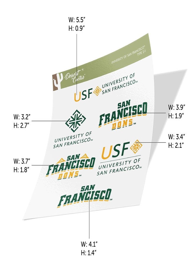 Desert Cactus University of San Francisco Sticker Dons Sticker Vinyl Decals Laptop Water Bottle Car Scrapbook Sheet T2 (Type 2) - Image 4