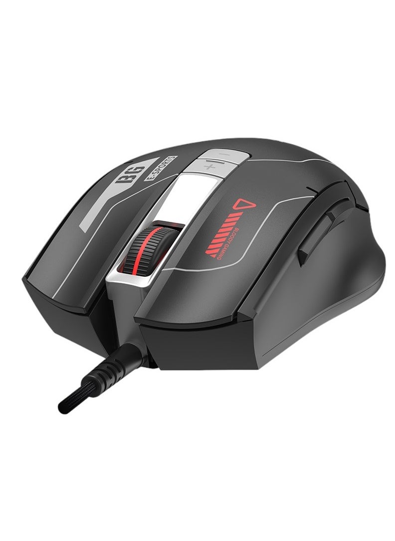 Bloody ES8 ESports Gaming Mouse Lightweight 77g – 7 Programmable Buttons – Honeycomb Shell – PixArt Sensor  (6,000 CPI45 IPS, and 15G acc )  – 1000 Hz Report Rate – 256K onboard memory For Macro –Bloody Esports Software – 7 Gaming Modes | Black  - Image 3