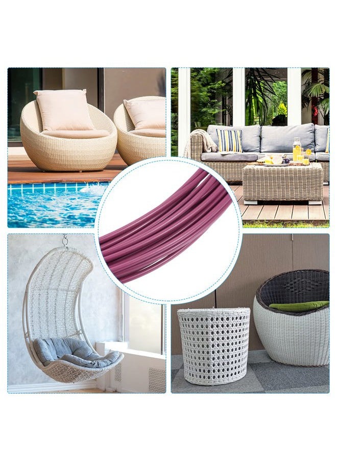 PATIKIL - Wicker Repair Kit, Round Synthetic Fix Kit Vinyl Plastic Rattan Replacement for Garden Furniture Rattan Chair Sofa Couch Basket 1.1 LB, Pink - Image 1