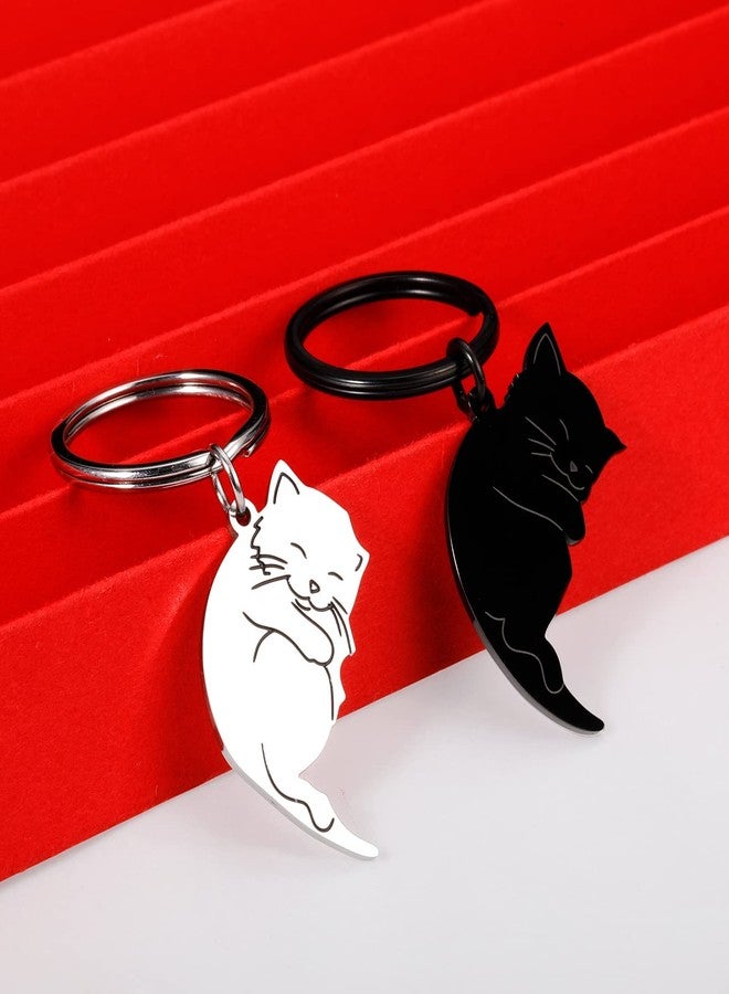 Vanlovemac Couple Gifts Cute Keychain Gifts for Boyfriend Girlfriend Cat Lover Stocking Stuffers for Women Men Matching Keychains for Couples Husband Wife Gift for Xmas Anniversary Valentine’s Day Birthday - Image 3