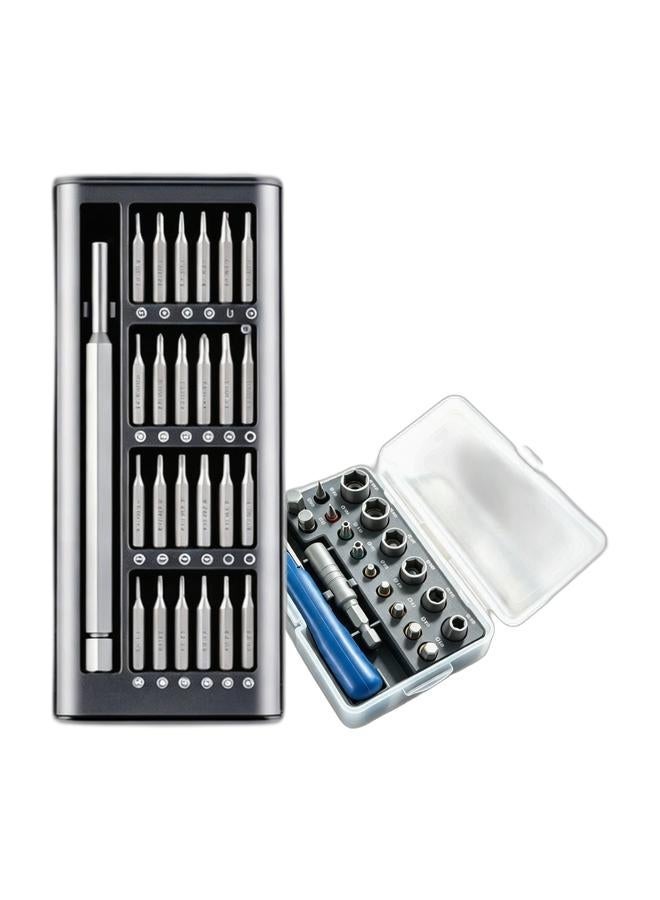 GOLOX 24-in-1 Precision Magnetic Screwdriver Set – Mini Tool Kit for Glasses, Phones, Laptops & DIY Projects & GOLOX 19-Piece Ratchet Screwdriver Set with Quick-Release Handle and Drill Wrench – Suitable for a variety of DIY home repair tasks, includes storage box. Bundle - Image 2
