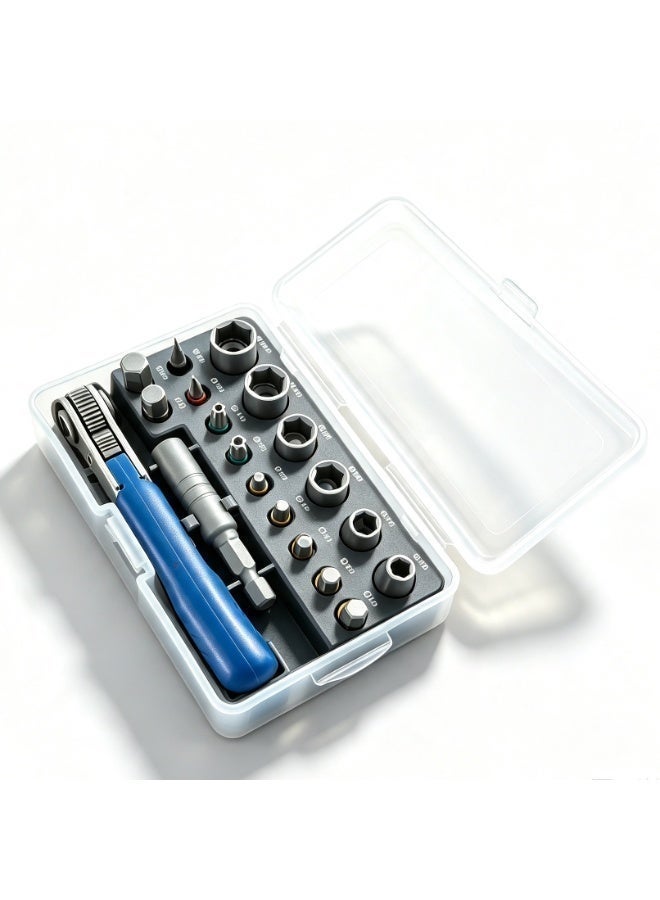 GOLOX 24-in-1 Precision Magnetic Screwdriver Set – Mini Tool Kit for Glasses, Phones, Laptops & DIY Projects & GOLOX 19-Piece Ratchet Screwdriver Set with Quick-Release Handle and Drill Wrench – Suitable for a variety of DIY home repair tasks, includes storage box. Bundle - Image 4