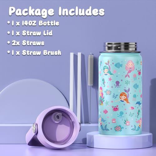 ACESAK Kids School Backpack for Girls, Mermaids Bookbag Backpack with 14OZ Water Bottle, GirlsTeens Middle Student, Girls Backpacks for School (4pcs Water Bottle) - Image 5