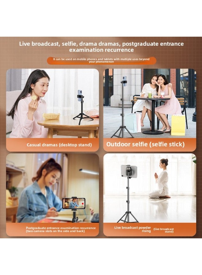 Loquat Mobile Phone Selfie Stick Tripod Live Camera Telescopic Bracket Artifact 360 Automatic Rotation Portable Multifunctional Blue-color:【1.7m Thick Bracket】 Single Camera + Rotating Gimbal  - Image 4
