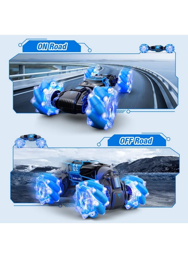 Powerextra Led Gesture Rc Car, 4Wd 2.4Ghz Remote Control Gesture Sensing Car, Double Sided 360° Rotating Transform Off Road Rc Stunt Car With Lights & Dance For 6-12 Year Old Boys & Girls  - Image 4