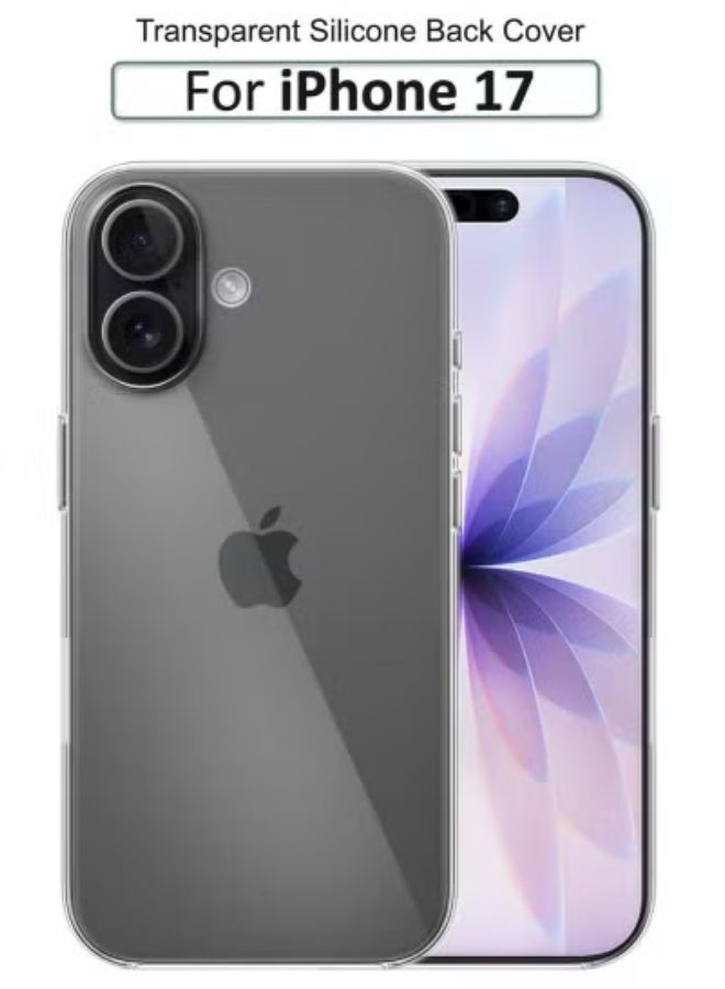 Gravity Shockproof Silicone Case Cover For iPhone 17 | Ultra Clear Transparent Back Cover with Flexible Anti-Yellow TPU | Slim Lightweight Design | Raised Edge Bumper Protection for Camera & Screen | Soft Protective Phone Cover for Daily Use – Clear - Image 1