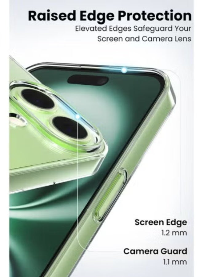 Gravity Shockproof Silicone Case Cover For iPhone 17 | Ultra Clear Transparent Back Cover with Flexible Anti-Yellow TPU | Slim Lightweight Design | Raised Edge Bumper Protection for Camera & Screen | Soft Protective Phone Cover for Daily Use – Clear - Image 4