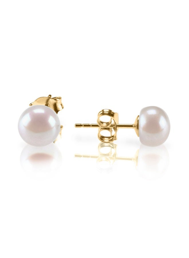 Sterling Silver AAA+ Quality Handpicked Freshwater Cultured Stud Pearl Earrings - Image 1