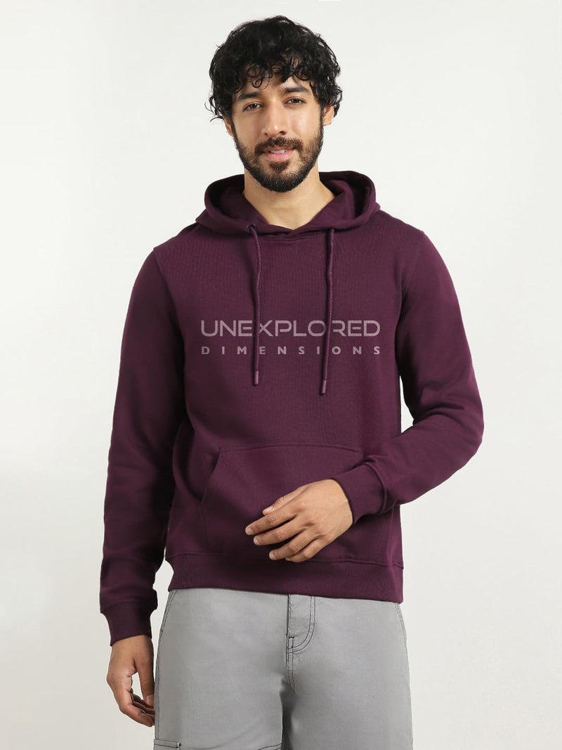Nobero Men's Burgundy Hooded Sweatshirt - Image 4