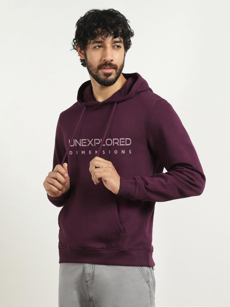 Nobero Men's Burgundy Hooded Sweatshirt - Image 5