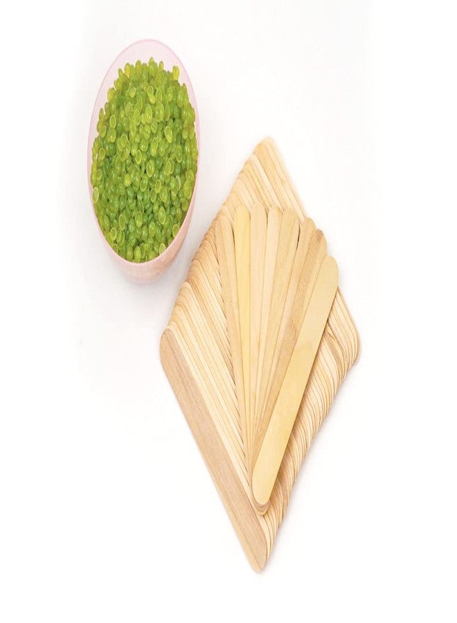 HUINI 300 Count Salon Waxing Hair Removal Large Wooden Spatulas Wax Applicator 6 x 3/4in - Image 1