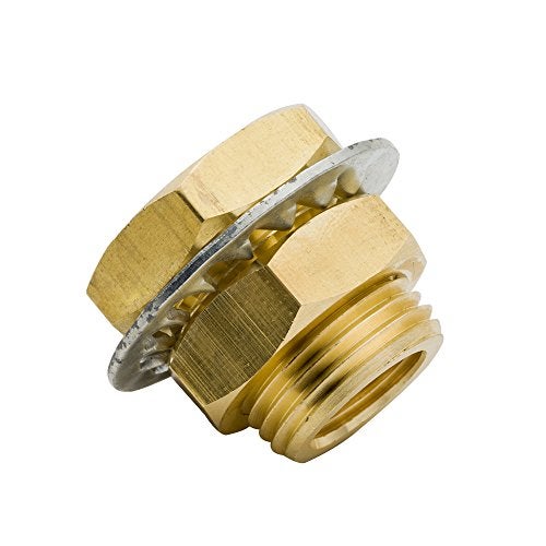 Legines Brass Bulkhead Fitting 1/4" NPT Female Bulk head Pipe Fitting Bulkhead Coupling（3/4-16UNF) 0.98" Male, 15/16" Length (Pack of 2) - Image 2