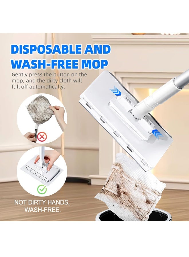 ريوليو ممسحة صغيرة بتبديل القماش تلقائيًا، بدون لمس، متوافقة مع مناديل الوجه، رأس دوّار 360°، أبيض، مناسبة للنوافذ والزوايا والزجاج والجدران - Image 2