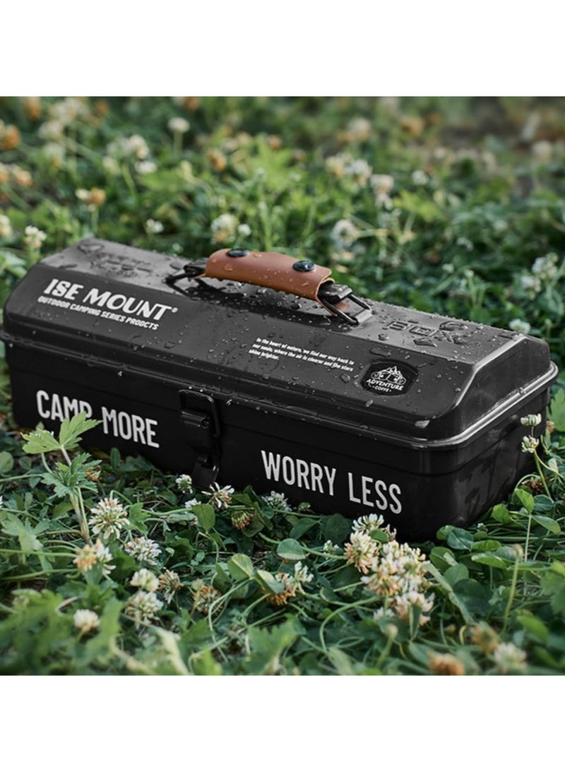 General Outdoor Toolbox with Stickers Sundries Storage Box Camping Portable Portable Metal Storage Box  - Image 3