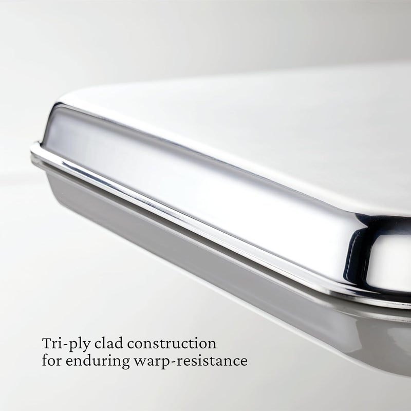 Hestan - OvenBond Collection - 13" x 18" Tri-Ply Clad Stainless Steel Half Sheet Pan - Image 4