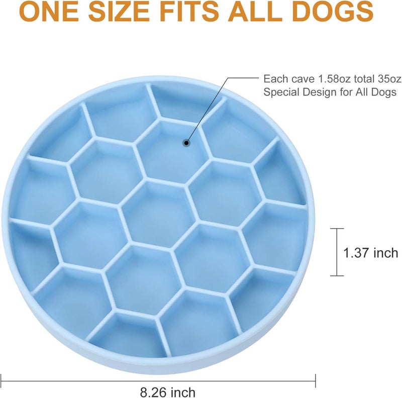 Pawow Silicone Slow Feeder Dog Bowl with Suction Cups - Blue - Image 5