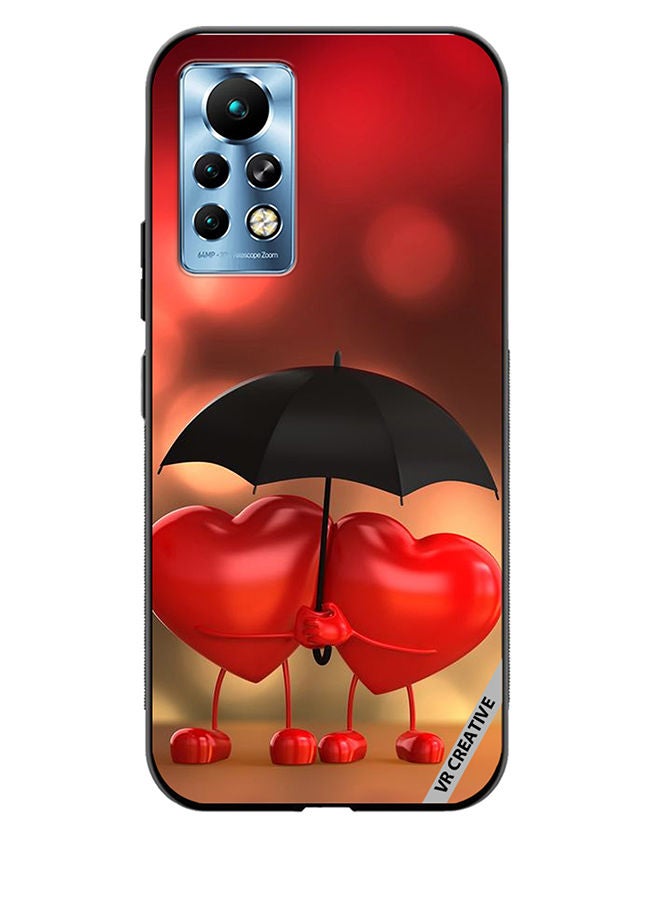 VR CREATIVE Protective Case Cover For Infinix Note 11 Pro Hearts Under Umbrella Design Multicolour - Image 1