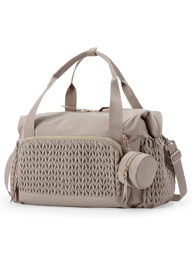 Diaper Bag Backpack for Mom - Large Capacity Hospital Bag for Delivery, Baby Travel Tote with Insulated Bottle Pocket  Wipes Case, Waterproof Handbag Includes Pacifier Holder ( Khaki ) - Image 1