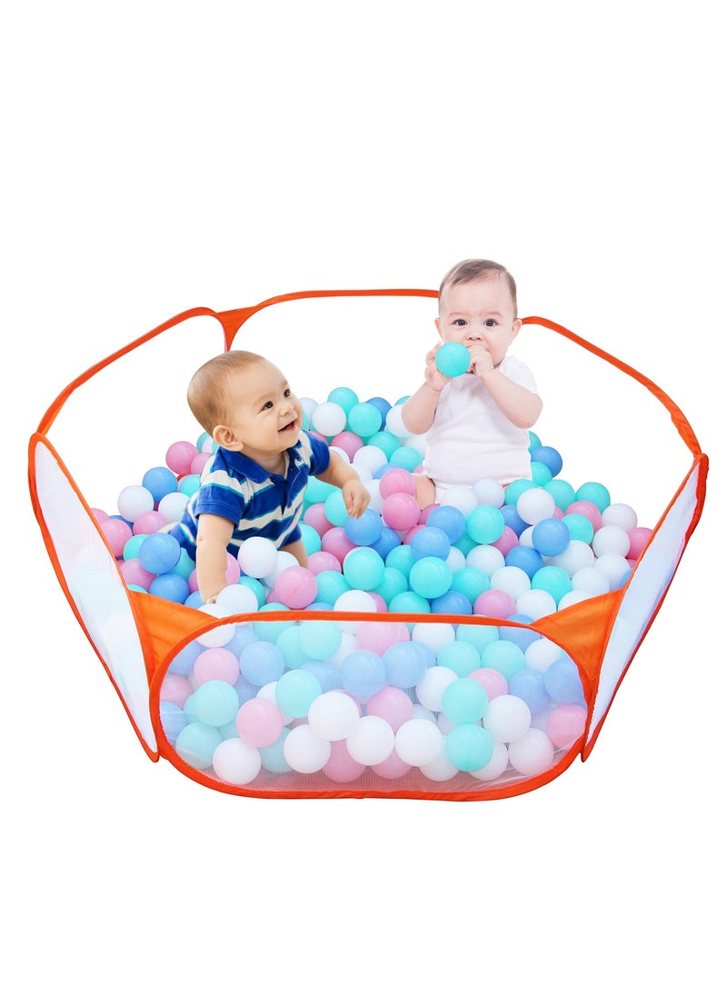 Generic - Portable Cute Orange Hexagon Children Ball Pit, Indoor and Outdoor Easy Folding Ball Play Pool Kids Toy Play Tent with Carry Tote, Balls Not Included - Image 1