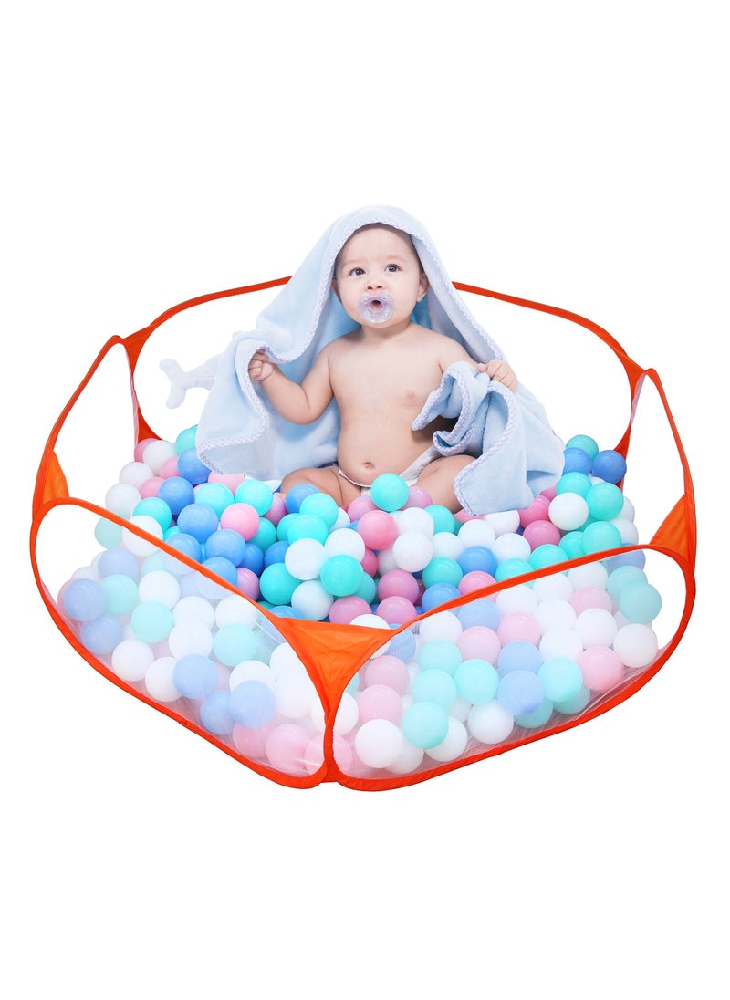 Generic - Portable Cute Orange Hexagon Children Ball Pit, Indoor and Outdoor Easy Folding Ball Play Pool Kids Toy Play Tent with Carry Tote, Balls Not Included - Image 1