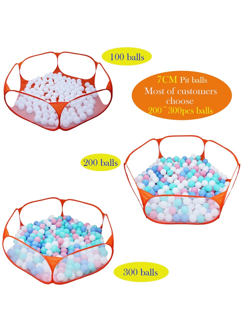 Generic - Portable Cute Orange Hexagon Children Ball Pit, Indoor and Outdoor Easy Folding Ball Play Pool Kids Toy Play Tent with Carry Tote, Balls Not Included - Image 1