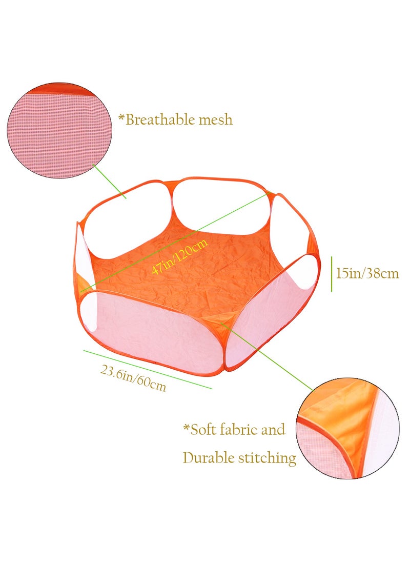 Generic - Portable Cute Orange Hexagon Children Ball Pit, Indoor and Outdoor Easy Folding Ball Play Pool Kids Toy Play Tent with Carry Tote, Balls Not Included - Image 1
