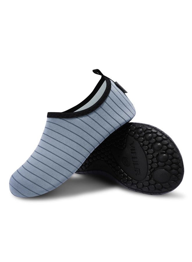 VIFUUR Water Sports Shoes Barefoot Quick-Dry Aqua Yoga Socks Slip-on for Men Women, Grey, 9-10 Women/7.5-8.5 Men - Image 3