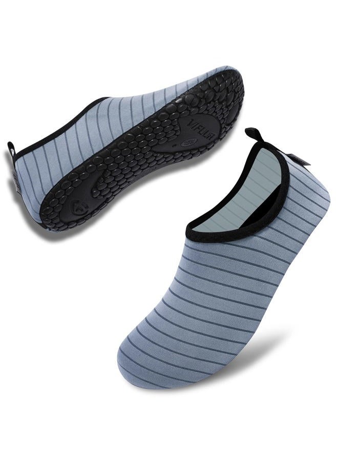 VIFUUR Water Sports Shoes Barefoot Quick-Dry Aqua Yoga Socks Slip-on for Men Women, Grey, 9-10 Women/7.5-8.5 Men - Image 4