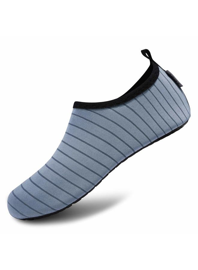 VIFUUR Water Sports Shoes Barefoot Quick-Dry Aqua Yoga Socks Slip-on for Men Women, Grey, 9-10 Women/7.5-8.5 Men - Image 1