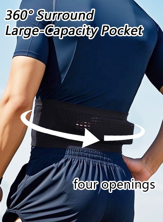 HAYALUX Slim Running Belt Fanny Pack, Lightweight Durable Waist Bag with Phone Holder, 4 Security Pockets, Moisture-Wicking Adjustable Strap for Running, Walking, Travel, Hiking, Fitness - Image 3