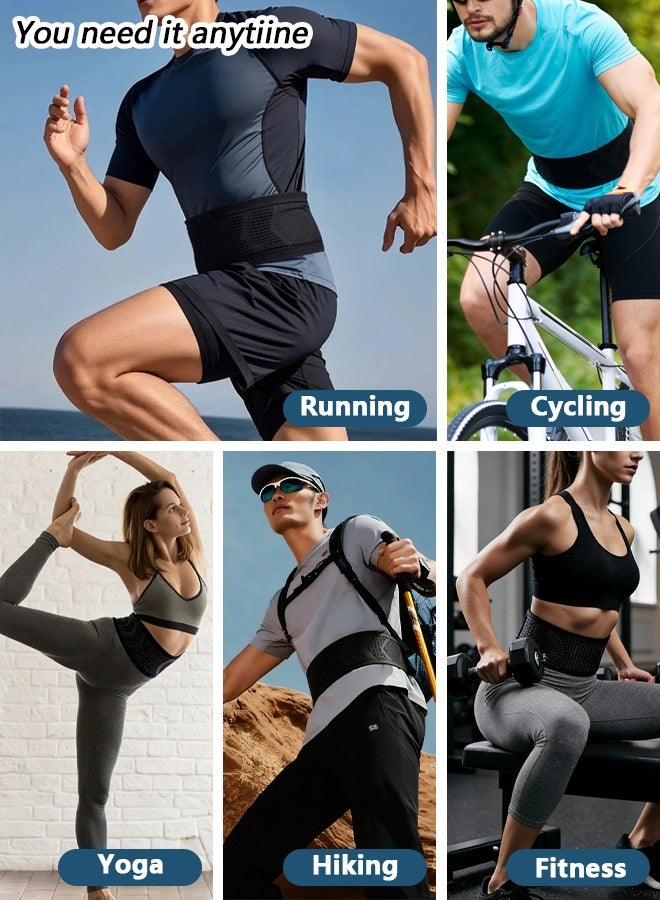 HAYALUX Slim Running Belt Fanny Pack, Lightweight Durable Waist Bag with Phone Holder, 4 Security Pockets, Moisture-Wicking Adjustable Strap for Running, Walking, Travel, Hiking, Fitness - Image 4