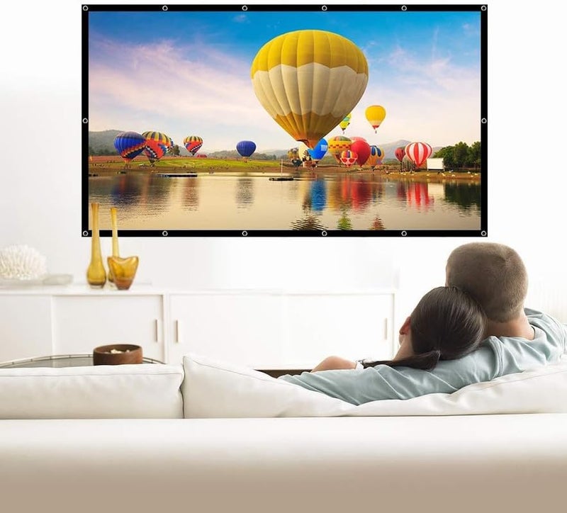 Vilro 110 inch Projector Screen,4K 16:9 Portable Eyelet Premium Video Foldable Projection for HD Home Theater Cinema Anti-Crease Indoor Outdoor Office Classroom (244 cm (W) x 137 cm (H)) - Image 2