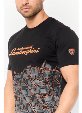 LAMBORGHINI Men Crew Neck Allover Print T-Shirt, Multicolor  - Image 4
