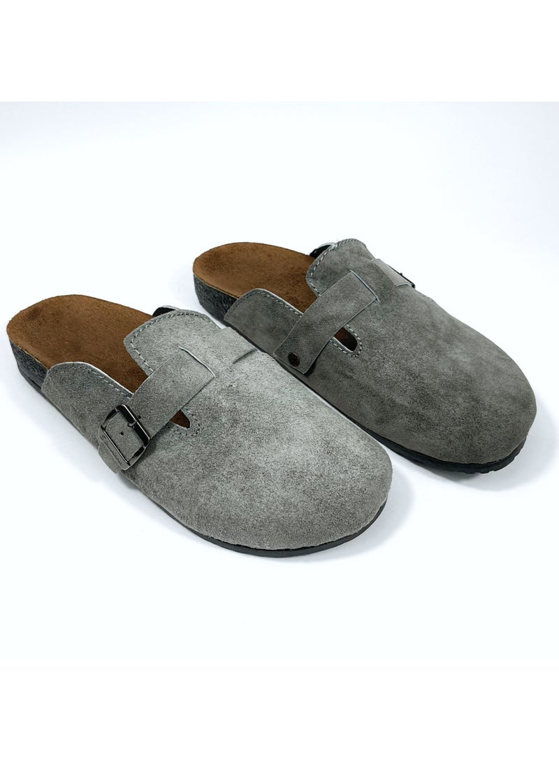Men’s Suede Clog Slip-On Comfort Slippers with Adjustable Strap – Casual Indoor/Outdoor Footwear MSAPPO - Image 1