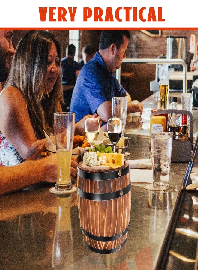 جارنيك ديكور برميل نبيذ خشبي عتيق من جارنيك - زينة طاولة صغيرة على شكل برميل ويسكي - وعاء زهور - أدوات مطبخ - دلو - دعائم برميلية للبار - ديكور حفلات صيفية منزلية - Image 4