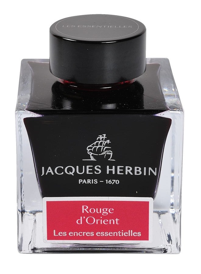 Jacques Herbin Essentielles Ink Bottle (Rouge d'Orient - 50 ML) 13169JT - Image 1