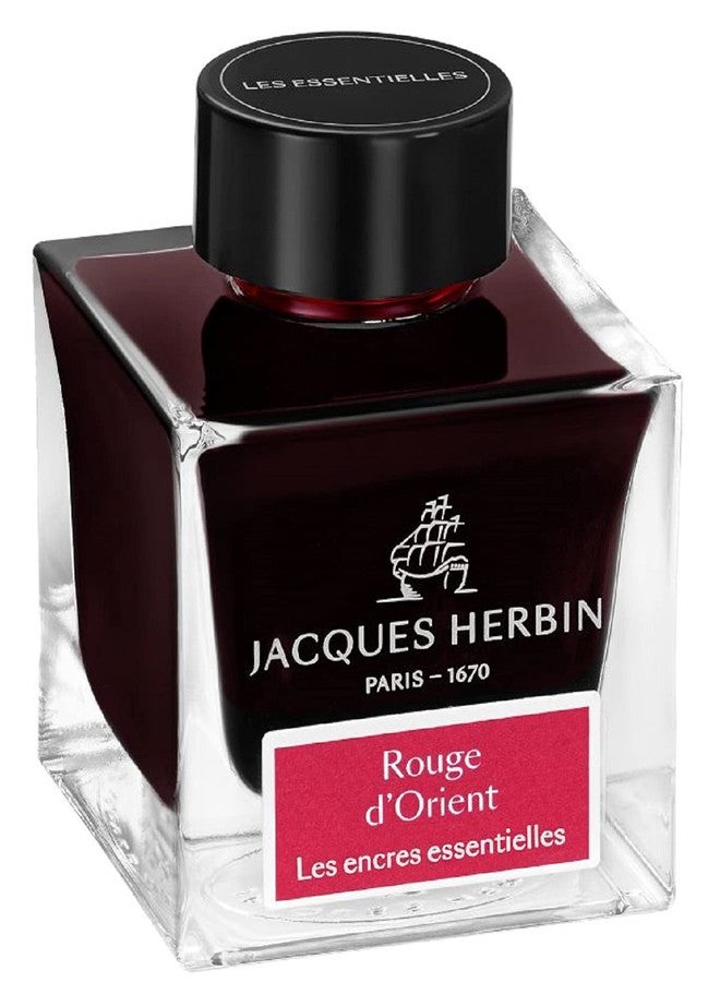 Jacques Herbin Essentielles Ink Bottle (Rouge d'Orient - 50 ML) 13169JT - Image 2