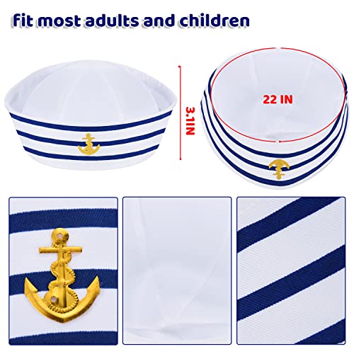 KFPPLXQ 4 Pcs Sailor Hats and Scarf Set for Women Men Halloween Costume Accessoory Dressing up Summer Sailor Costume Party Supplies - Image 2