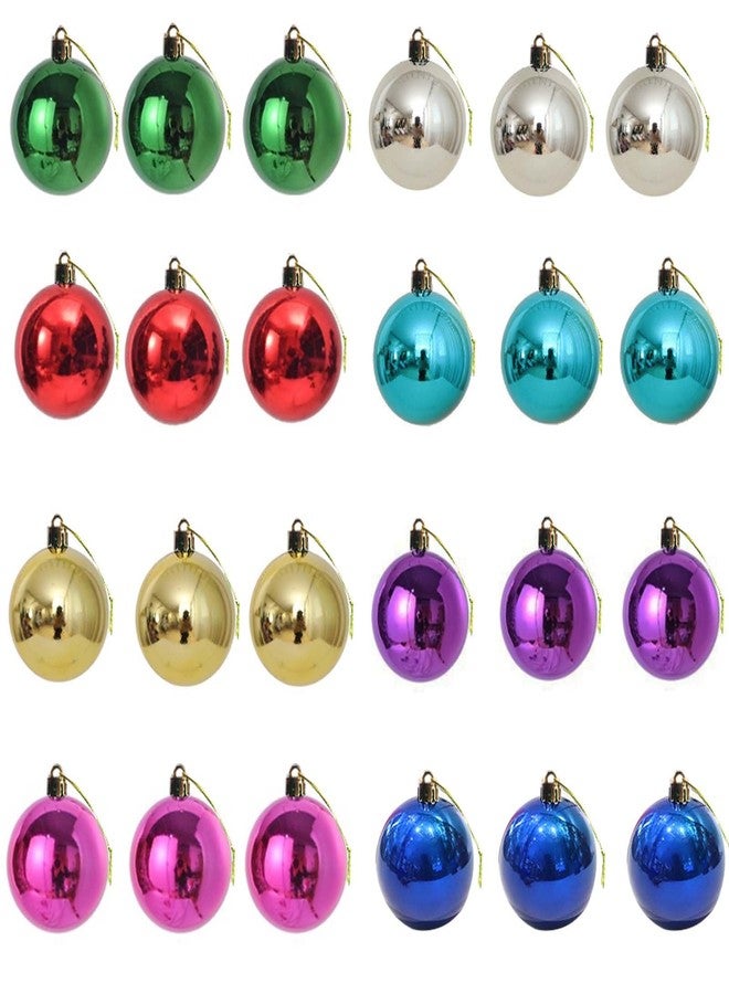 HQM 24 Pack Multicolor Mini Ball Ornaments Balls Set of 8 Color Miniature Rustic Ornaments Mini Christmas Tree Deco for Small Trees 1.2 inche - Image 1