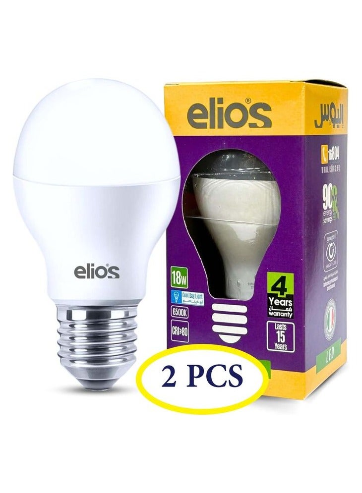 A package of 2 LED bulbs, 18 watts, from Elios - bright white - Image 1