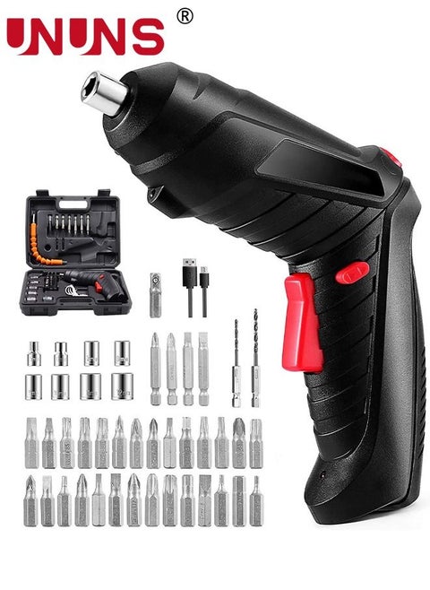 Electric Screwdriver Set,47-In-1 Rechargeable And Rotatable Cordless Electric Cordless Screwdriver Drill With Built-in LED,Cordless Screwdriver